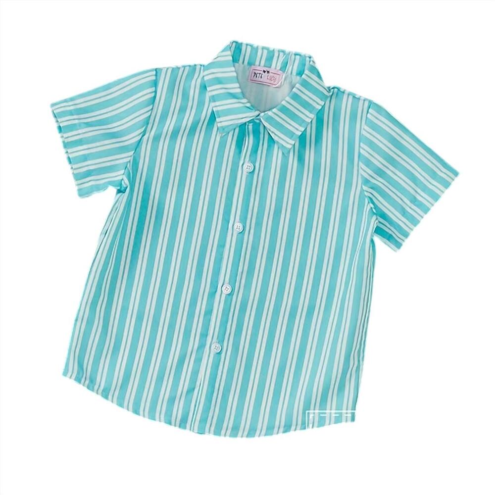 NEW PETE + LUCY boys romantic floral country button down shirt in turquoise